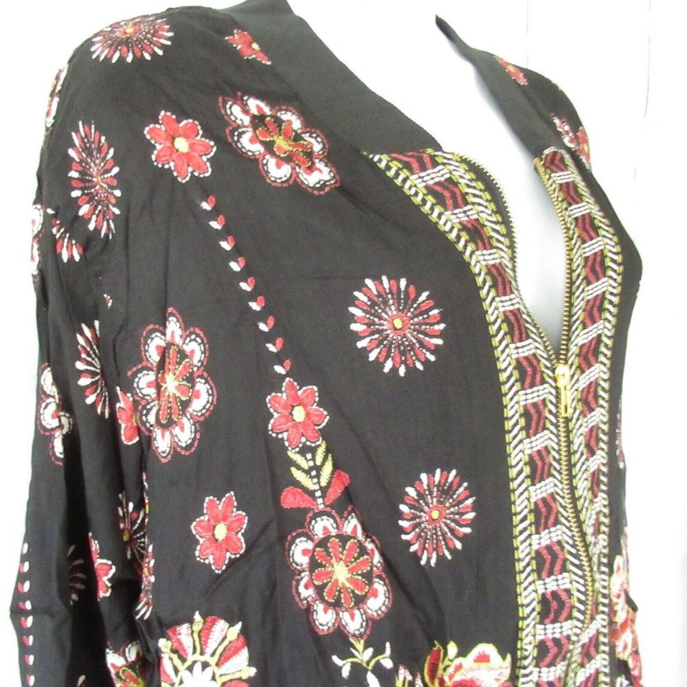 Angie Bomber Jacket Floral Boho Peasant Plus Size - Picture 4 of 6